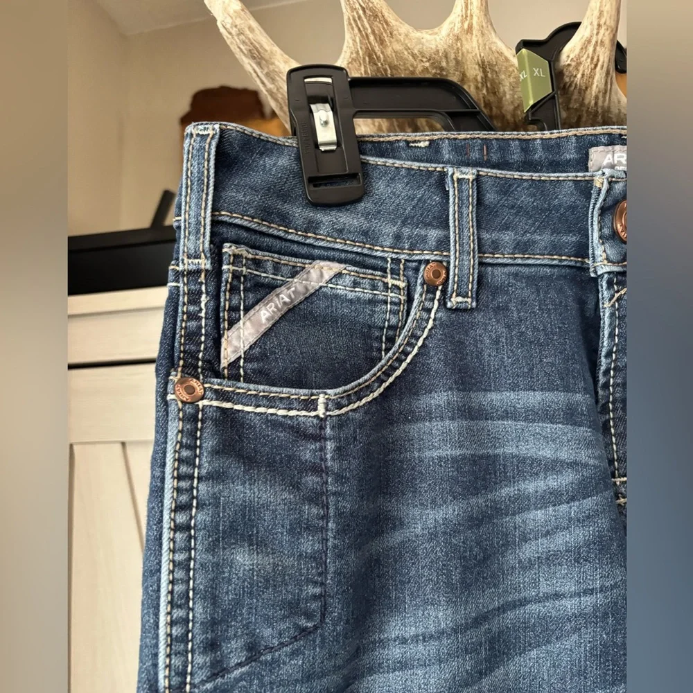 Ariat Rebar Mid Rise Durastretch Nightride Riveter Straight Jean L (fit like R) - Picture 7 of 14